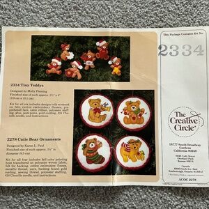 Creative Circle 2 Kits In One Tiny Teddys & Cutie Bear Ornaments